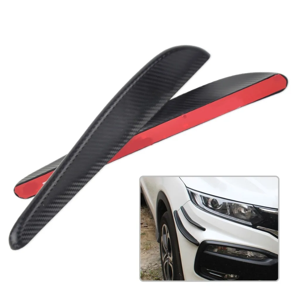 

CITALL New 2pcs 32.5cm Carbon Fiber Texture Car Bumper Edge Corner Spoiler Scratch Protector Strip Guard Sticker