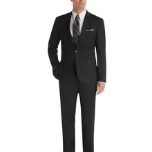 Мужские деловые костюмы для свадьбы, смокинг, костюм на заказ, черный foraml одежда