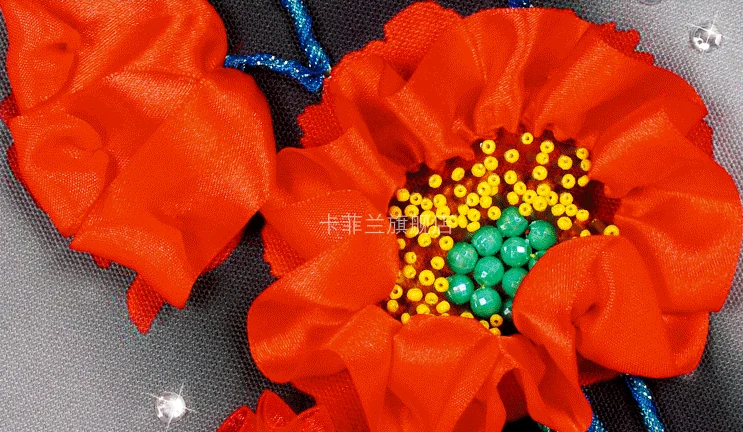35x30 см 3D красивые цветы Набор для вышивки лентами набор живописи пятнами