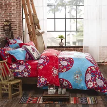 Boho Literie Ensemble Floral Linge de Lit Textiles de Maison Imprimé Housse de couette Double Reine couvre lit éclairé Vente Directe