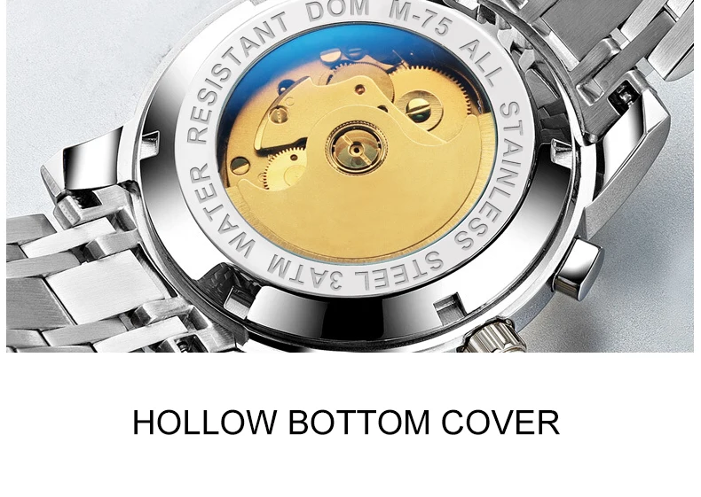 completo-aço relógio montre homme M-75BK-1MW