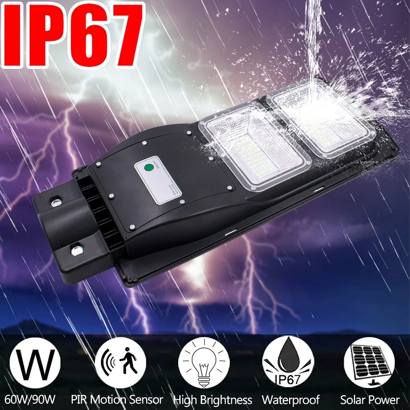 6090W LED Solar Street Light PIR Motion Sensor Led Lamp Wall Timing Lamp IP67 Waterproof Solar Panel Lamparas 40MR11 (12)
