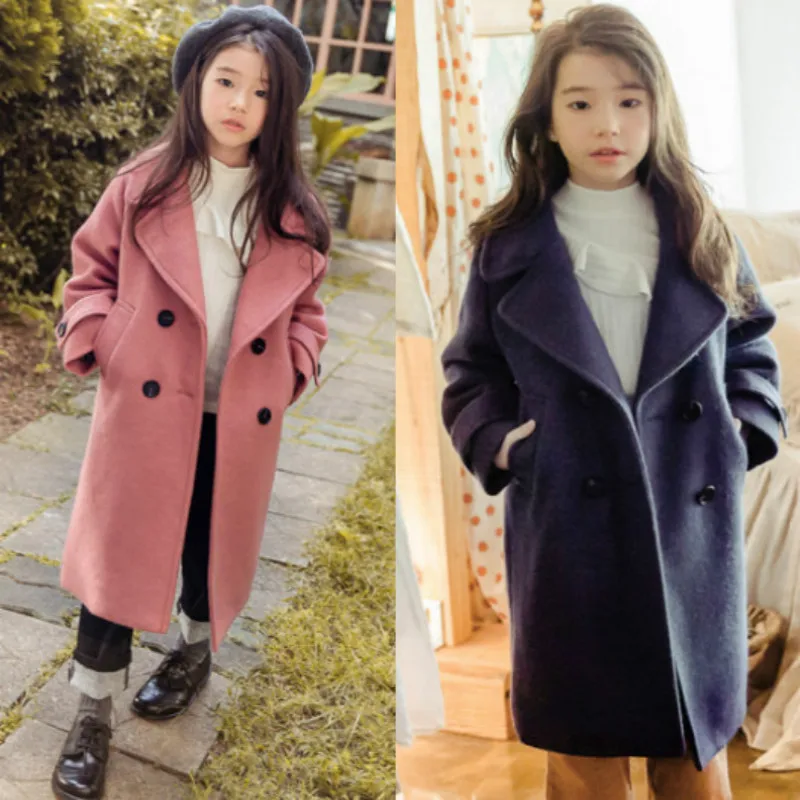 

Kids girls Coat 2018 New Winter Baby Girl Coat Woolen Children Outerwear Mother and Daughter Coat Toddler Jacket