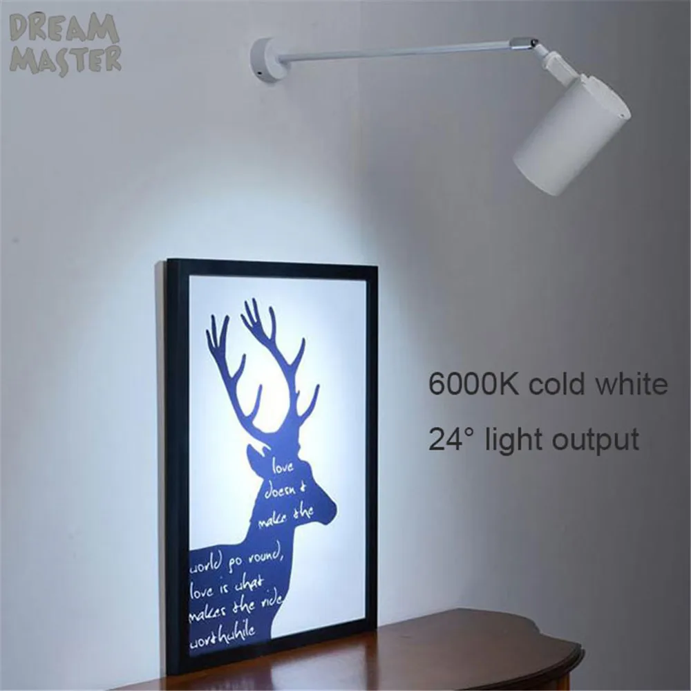 Billige Industrielle kunst Wand strahler lange pol led wand lichter für galerie museum bild beleuchtung flexible arm ausstellung foto lampe