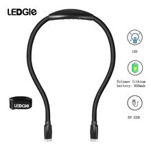 Обновление USB гарнитура считывающая светильник Hug Шея лампа книга светильник Перезаряжаемые светодиодный ночной Светильник USB кабель в комплекте Складная 4 светодиодный