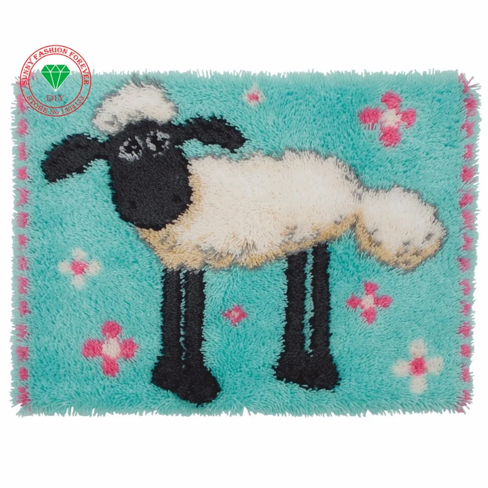

Latch Hook Rug Kits Carpet embroidery DIY Needlework Unfinished Crocheting Rug Yarn Cushion Mat Home Decor Embroidery Carpet Rug