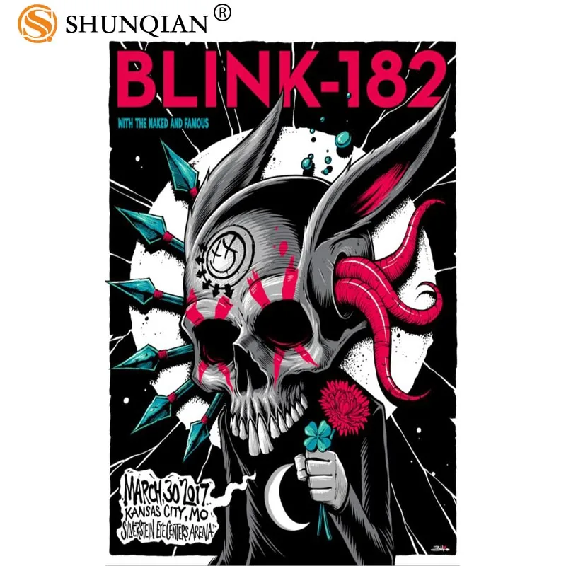 Новое поступление плакат blink 182 мультяшный Шелковый постеры на заказ для детей