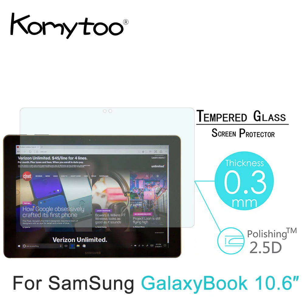 

9H 0.3mm 2.5D Tempered Glass For Samsung Galaxy book 10.6" Explosion-proof Screen Protector Tempered Glass Protective Cover