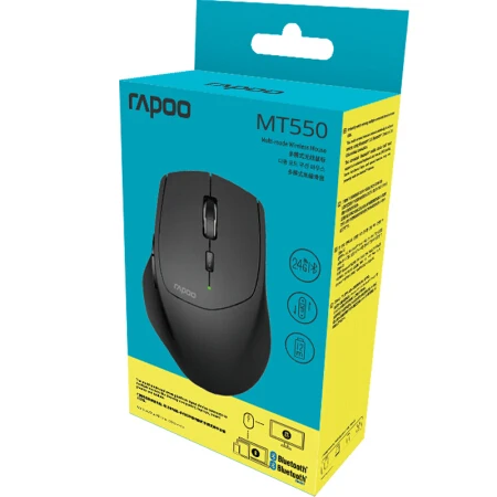 Беспроводная офисная мышь Rapoo MT550 с Bluetooth и двойным режимом поддерживает 4