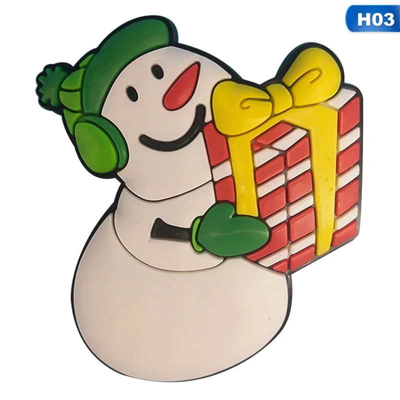 Милый Рождественский холодильник ПВХ магнитный креативный мультфильм снеговик олень магниты на холодильник Санта Клаус дерево