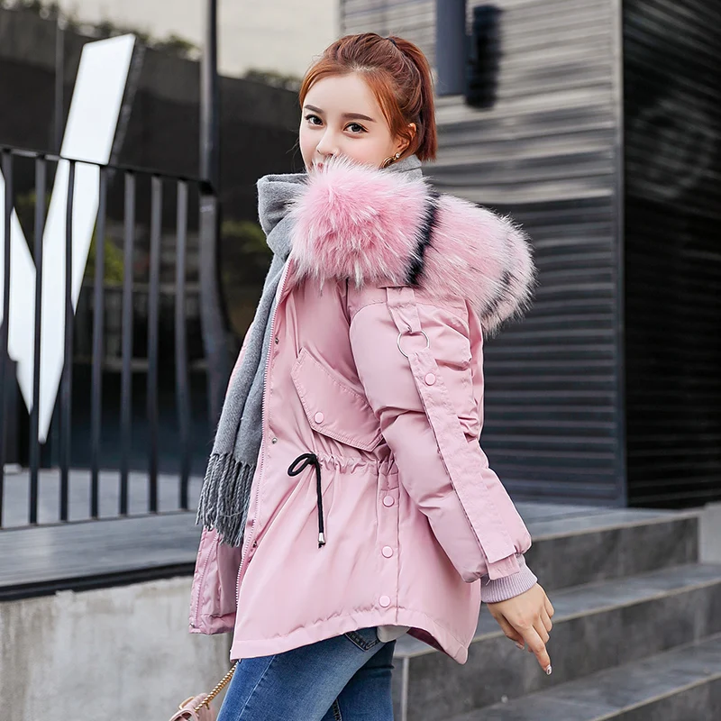 

Big Fur 2019 New Parkas Female Women Winter Coat Thick Cotton Winter Jacket Womens Outwear Parkas for Women Winter down jacket