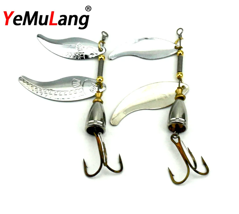 

YeMuLang 1Pcs 10.5g Metal Sequins Fishing Lure Spoon Paillette Hard Baits with Treble Hook Pesca BB698