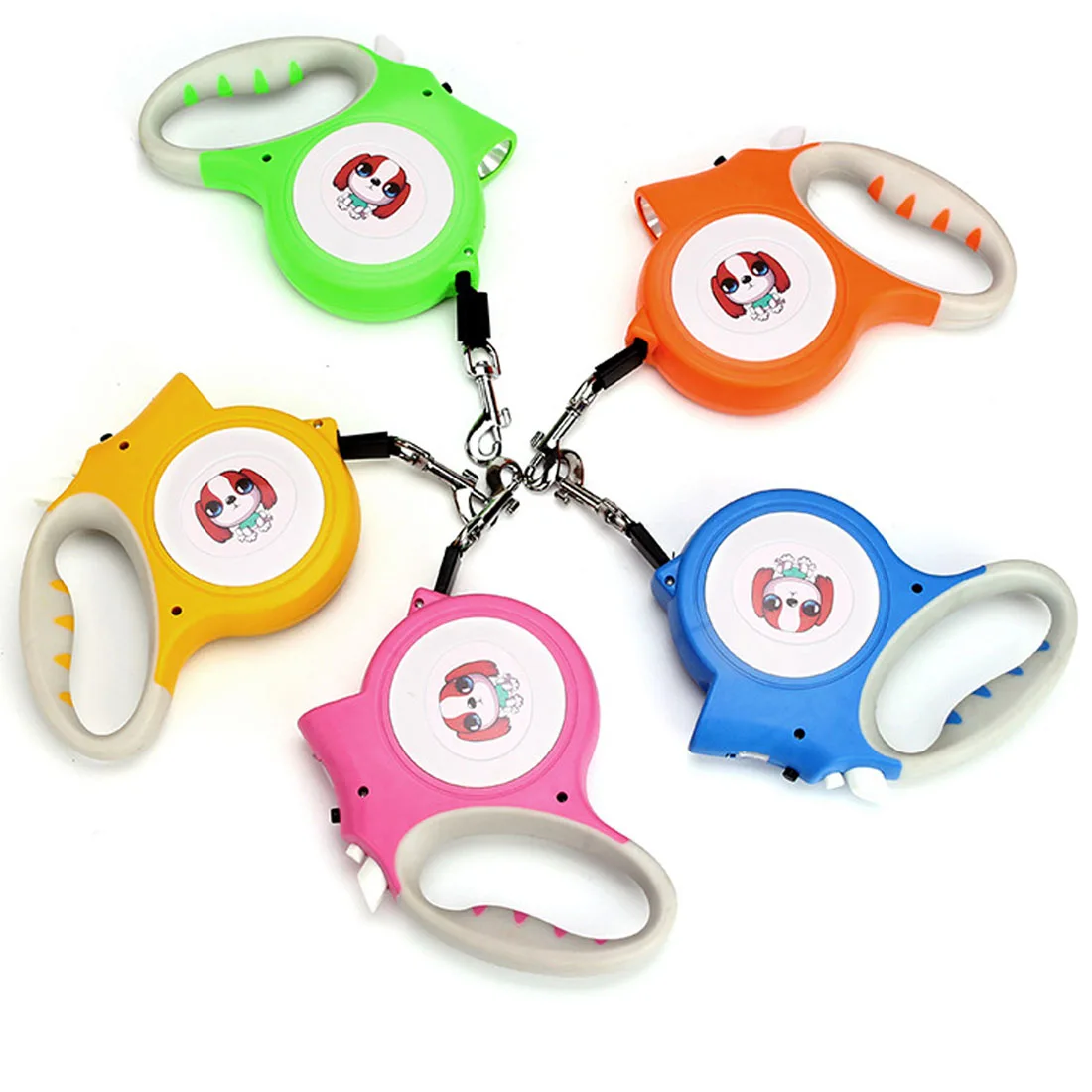 Dog Leash Cute Dog Pattern Retractable Extending Pet Leash Lead For Big