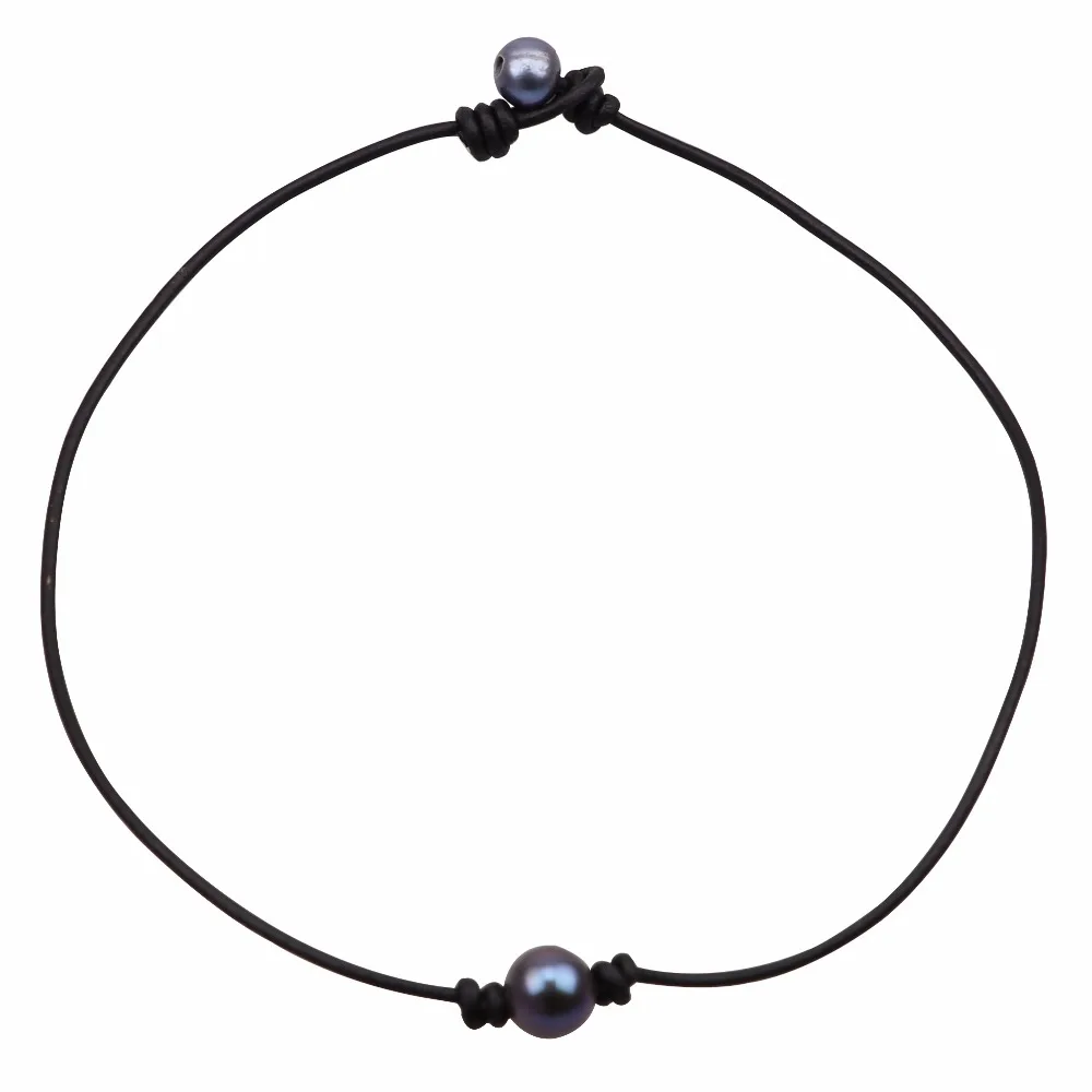 Ожерелье чокер из натурального жемчуга ручной работы|choker leather necklace|pearl chokerleather