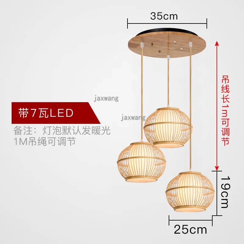 Азиатский бамбуковый художественный светодиодный подвесной светильник, светильник s, подвесной светильник, светильник, современный подвесной потолочный светильник, люстра, светильник ing OFK - Цвет корпуса: 3 head