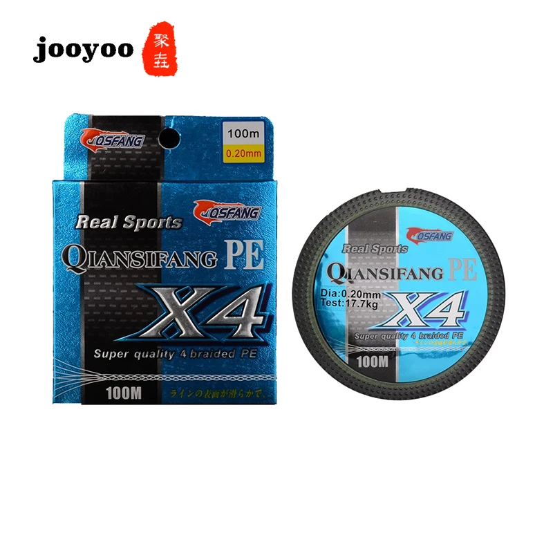 

Fishing Leader 100M PE Line 4 Strands Fluorocarbon Fishing Line Coated Braid Multifilament Fly Fishing Line jooyoo Brand