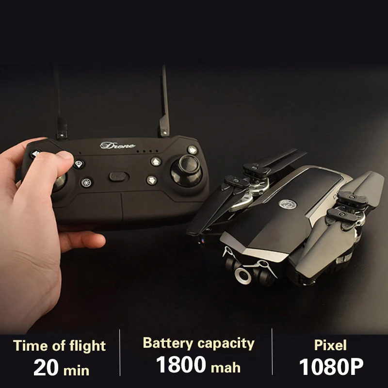 

Drone With HD 1080P Wifi Camera Hovering profissional racing FPV Quadcopters 5MP Folding RC Helicopter Storage bag toy for boys