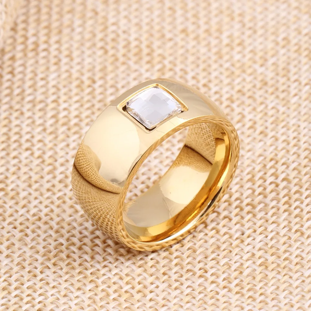 Обручальное кольцо для мужчин и женщин, модное кольцо из нержавеющей стали 316L с цирконием