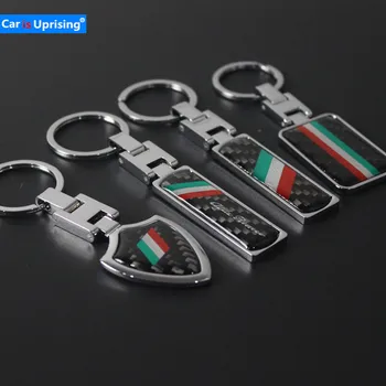 

10 pcs Italian flag NEW Metal Car Keychain Key Ring Keyring For Alfa Romeo Fiat Maserati Car styling Accessories