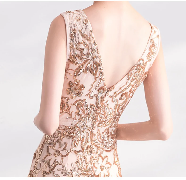 Элегантное блестящее вечернее платье Русалочки с блестками 2018 Haute Couture