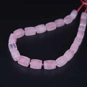

21pcs/strand,Faceted Cubes Natural Rose Quartzs Nugget Pendant Beads,Cut Rough Crystal Stone DIY Necklace Bracelet Jewel Making