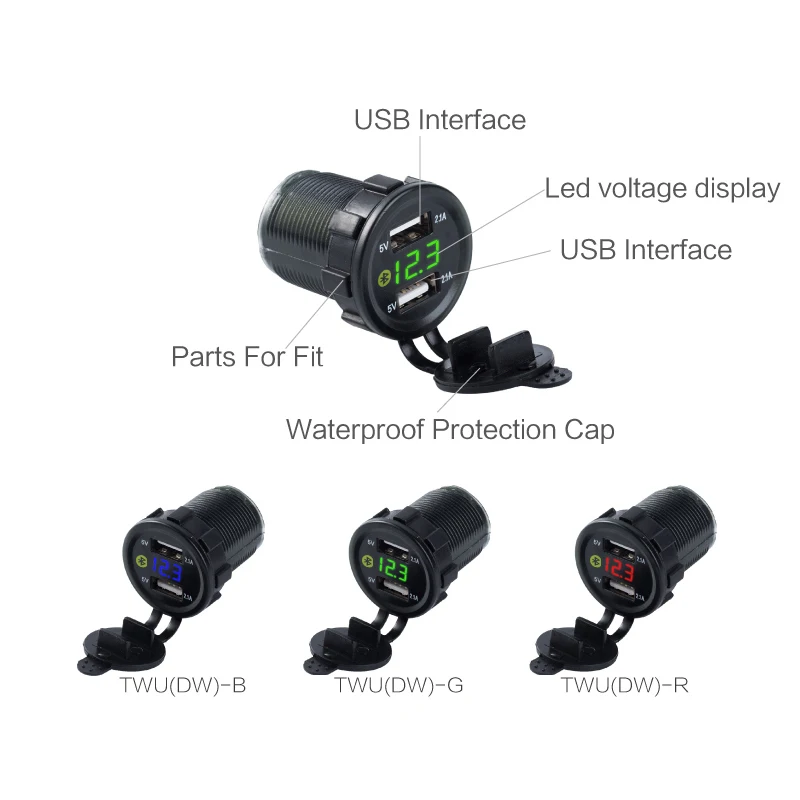 12V DC Автомобильная сигарета для мотоцикла двойная Зажигалка USB розетка
