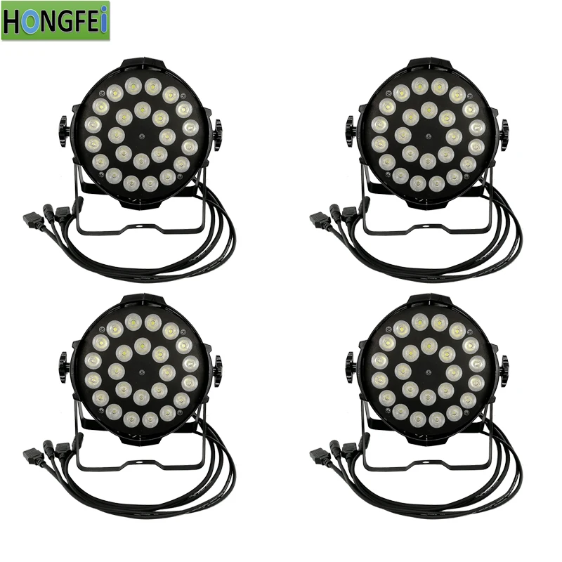 4 шт./лот 24x12 Вт светодиодный Par свет RGBWA УФ 6in1 светодиодный плоский par свет dmx512 профессиональное оборудование для сцены DJ свет