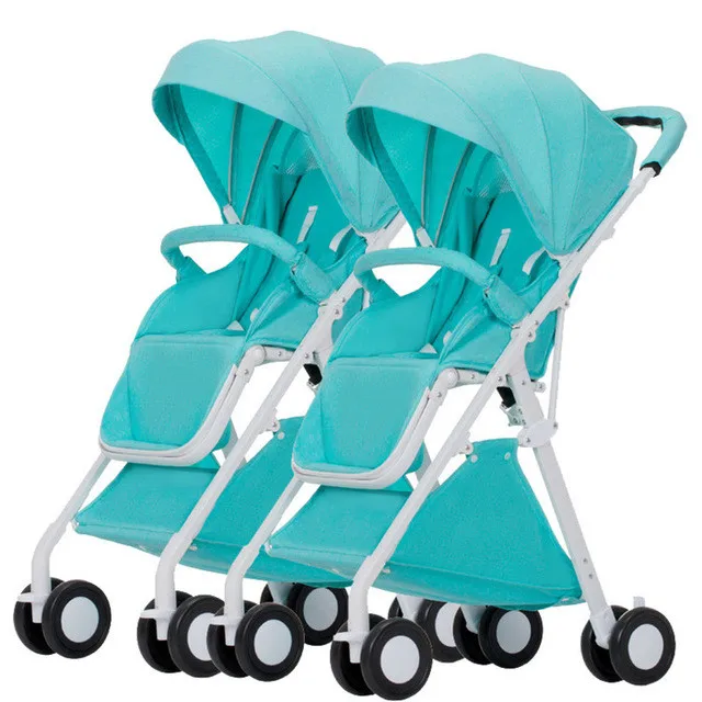 Twin baby stroller hot twin stroller easy to fold a variety of colors can choose 0-3 year old - Цвет: Армейский зеленый