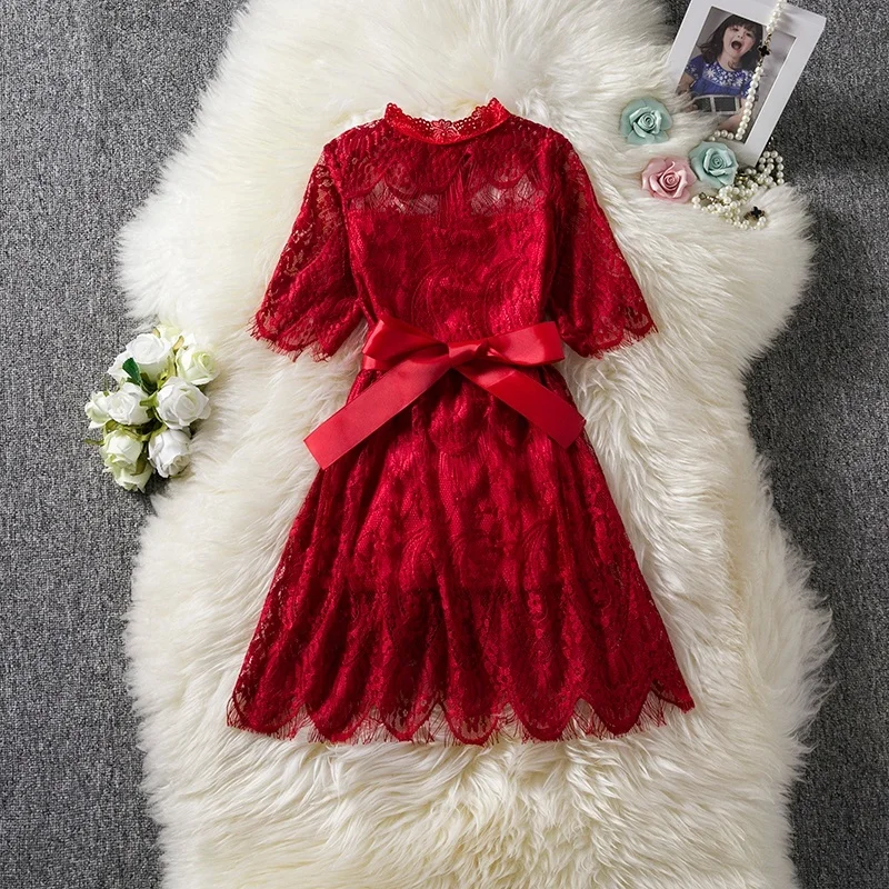 

Christmas Girls Clothes Red Christmas Tutu Dress Girls 3 4 5 6 7 8 Years New Year Costume Lace Princess Kids Birthday Dresses