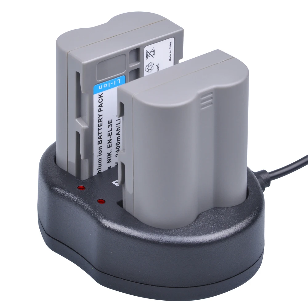 3x2400mAh EN EL3E EL3e батарея ENEL3E + двойное зарядное устройство USB для камеры Nikon D30 D50 D70 D80 D90
