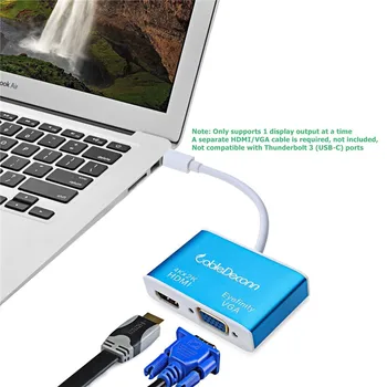 

Thunderbolt 2 Mini DisplayPort Adapter to HDMI 4K VGA Thunderbolt DOCK Cable for MacBook Pro Air Surface Pro Mini DP Converter