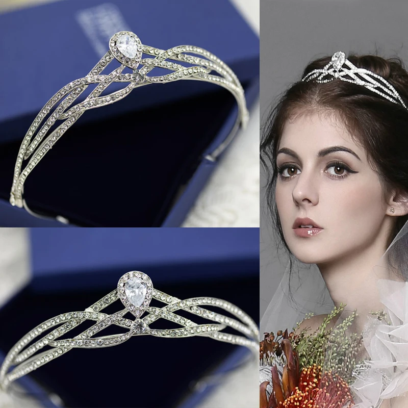 

Bella moda elegante grande flor de cabeca de cristal austriaco Tiara cabelo joias para o presente