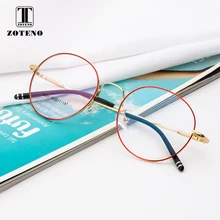 Сплав очки кадр Для женщин золото круглый поддельные сталь с прозрачным Компьютер Чтение от близорукости, по рецепту оправа для очков#9031