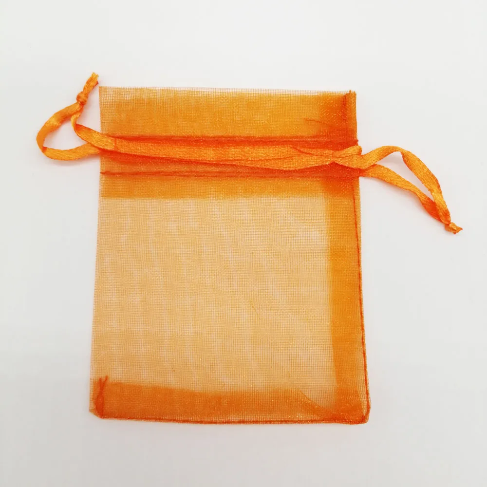 100 шт подарочные сумки 5x7 см маленькие подарочные мешочки из органзы для упаковки дисплей сумка для хранения мешочки Свадебные украшения Рождественский подарок сумка Diy - Цвет: Оранжевый