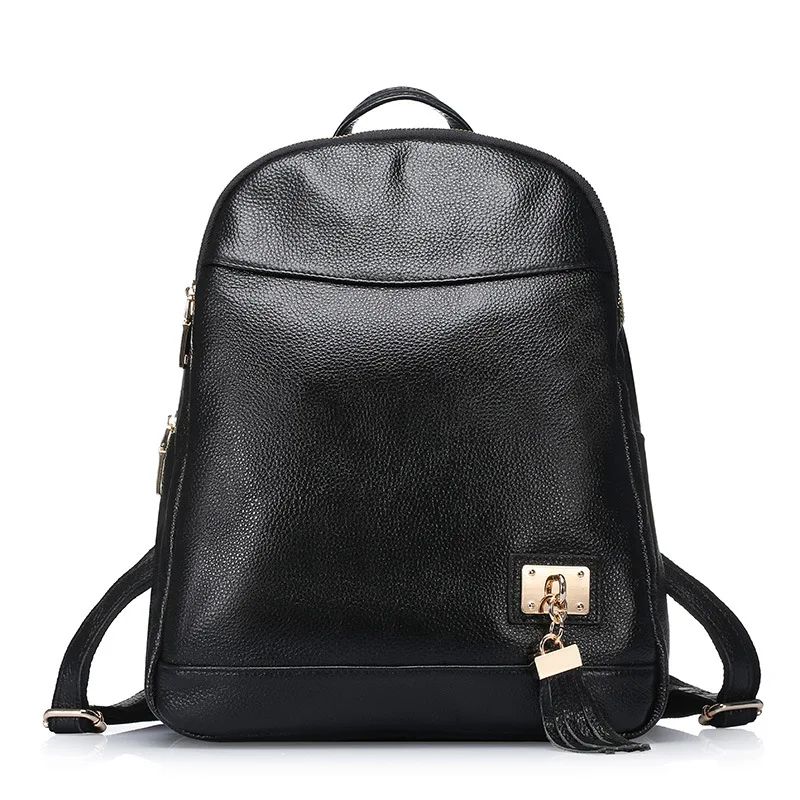 

YISHEN Fashion Genuine Cow Leather Girls School Bag Ladies Big Capacity Travel Bags Female Versatile Casual Backpacks QSL0716