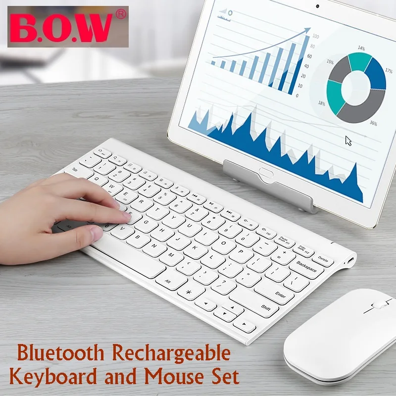 Мини клавиатура и планшет B O W HB068S тонкая Портативная Беспроводная Bluetooth набор Mo
