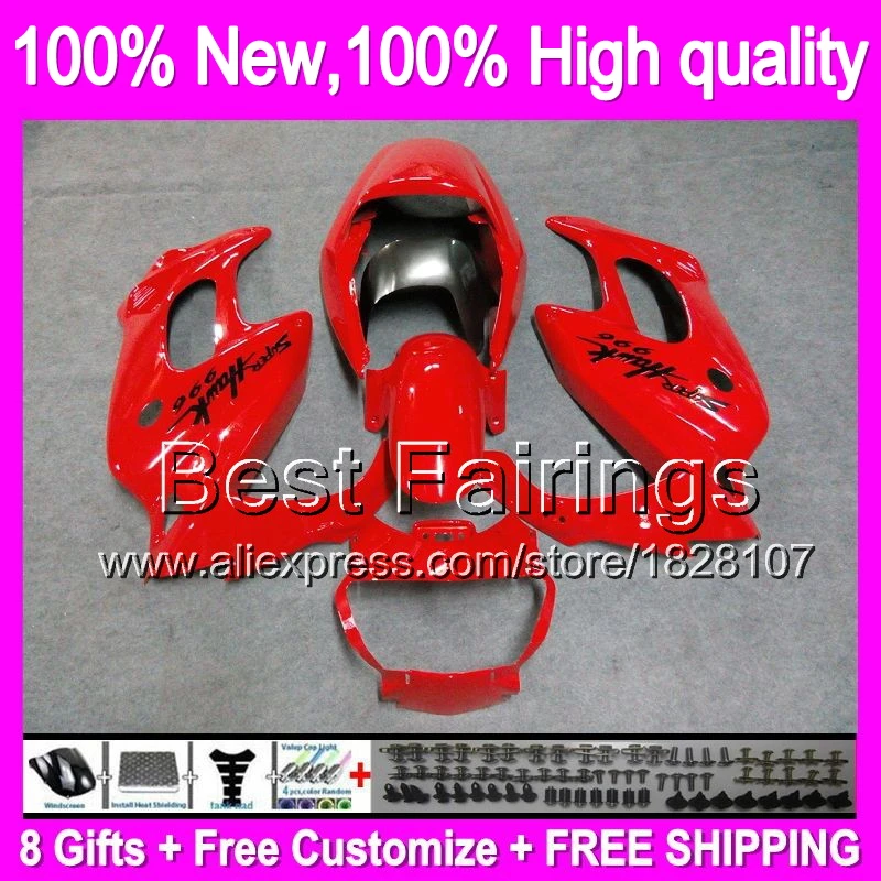

Fairing For HONDA VTR1000F SuperHawk ALL Red 97-05 VTR 1000F 44B7 VTR 1000 F 97 98 99 00 01 02 03 04 05 +decal ALL Glossy red