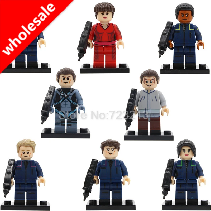 

Wholesale 20pcs TPol Star Trek Spock Figure Trip Travis Startrek Enterprise Malcolm Reed Jonathan Building Blocks Model Toys