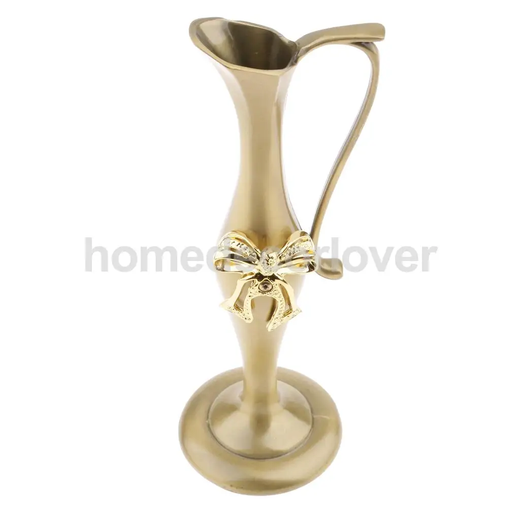 Vintage Shabby Chic Flower Vase Swan/Peacock Alloy Flowers Bottle Jug Wedding Home Decor