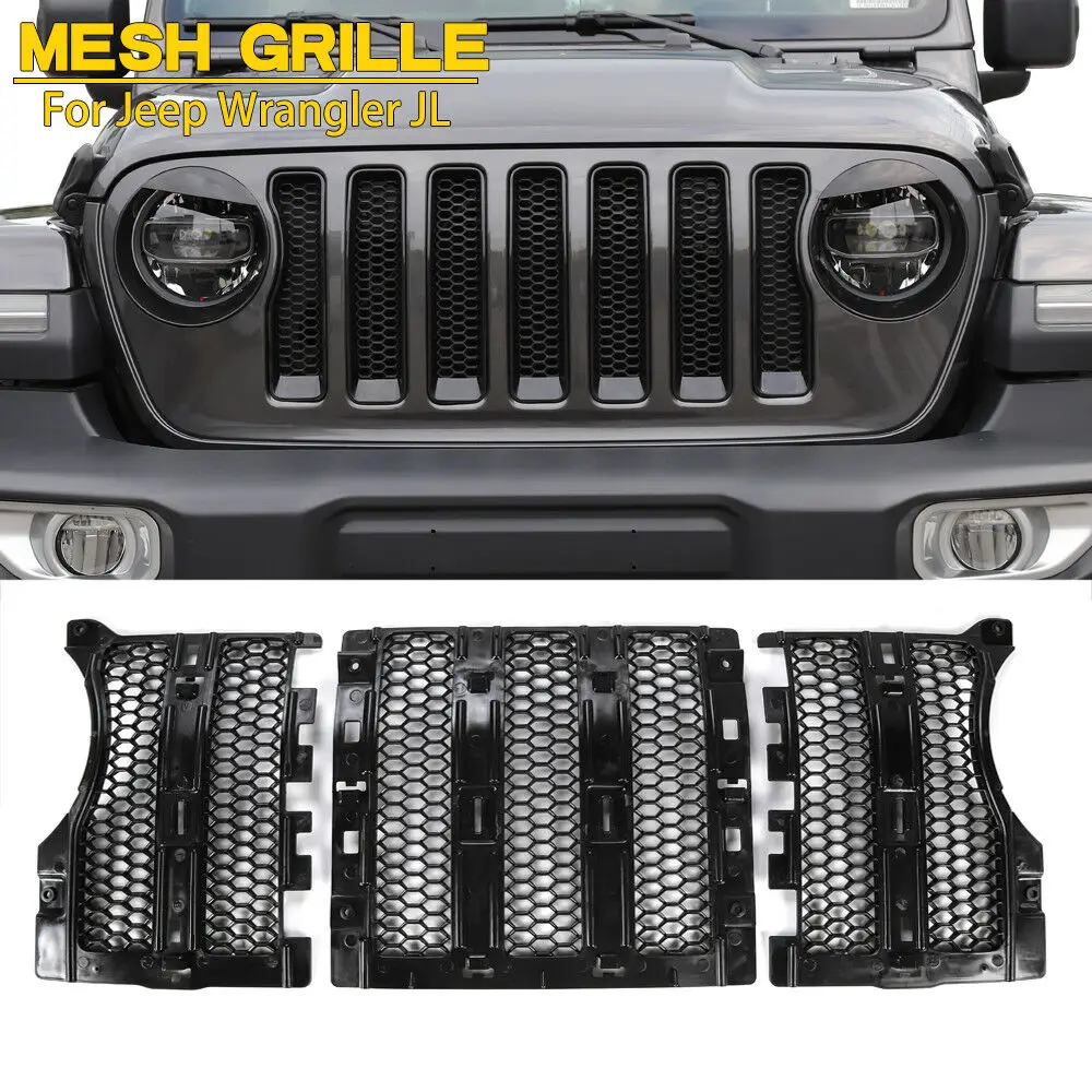 

new Latest Honeycomb Matte Mesh Front Grill Grille Insert Cover For Jeep Wrangler JL for Jeep Wrangler JL 2018