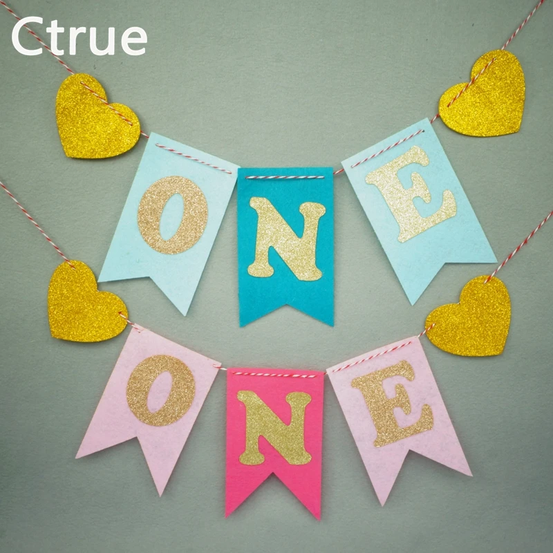 1set-blue-pink-ONE-Banner-flags-party-garland-boy-baby-shower-bunting-girl-First-Birthday-party-1