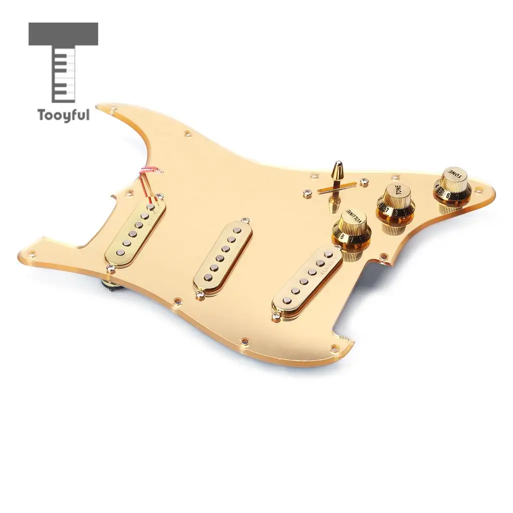 Mirror Surface Prewired SSS Pickguard Pickups+6R Sealed Gear Tuning Pegs Tuners Machine Heads for Strat ST Electric Guitar
