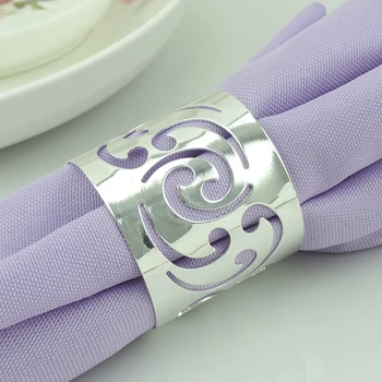 

Free Shipping 12pcs Alloy Silver Napkin Ring For Wedding Round Banquet Napkin Holder