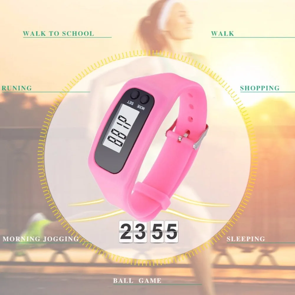 Pedometers LCD Smart Wrist Watch Bracelet Sports Monitor Running Exercising Step Counter Fitness Silicone Hot Sale