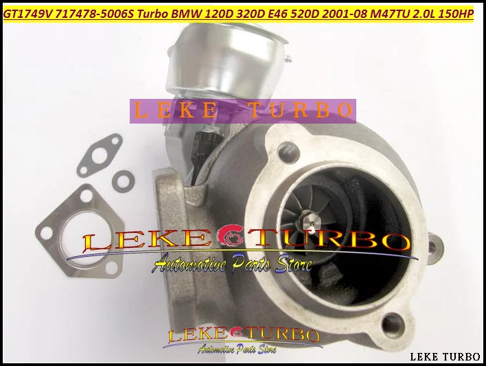 GT1749V 717478-5006S 717478-0001 717478 Turbo Turbocharger For BMW 120D 320D E46 520D 2001-08 M47TU 2.0L 150HP (6)