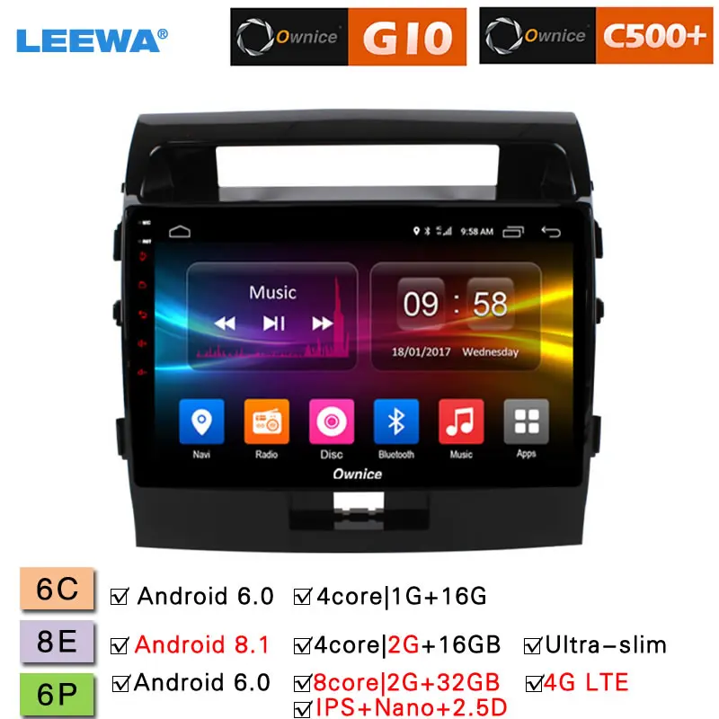 Cheap LEEWA 10.1 " 2.5D Nano IPS Screen Android 8.1 Octa Core/DDR3 2G/32G/4G LTE Car Media Player For Toyota Land Cruiser 2007-2013 0