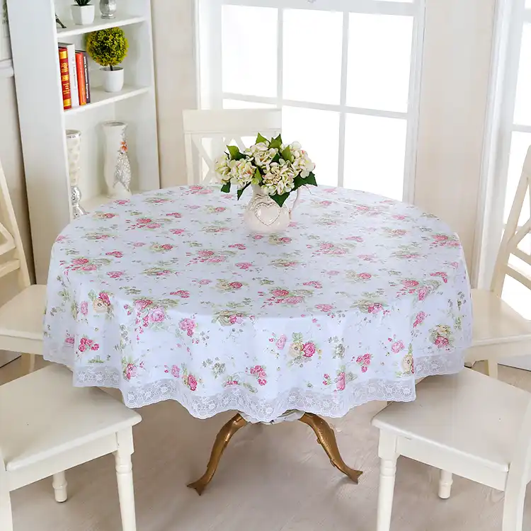 Waterproof Wipe Clean Round Pvc Vinyl Tablecloth Dining Kitchen