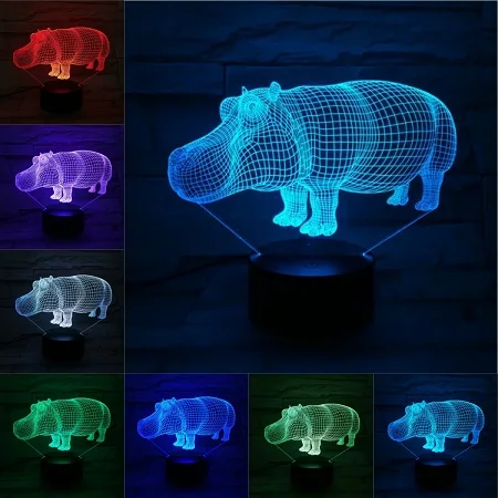 Природа животные 3D USB СВЕТОДИОДНЫЙ светильник спальня рядом ночник дети мальчик игрушка креативный подарок сенсорный пульт дистанционного управления акриловая подставка пластина - Испускаемый цвет: F