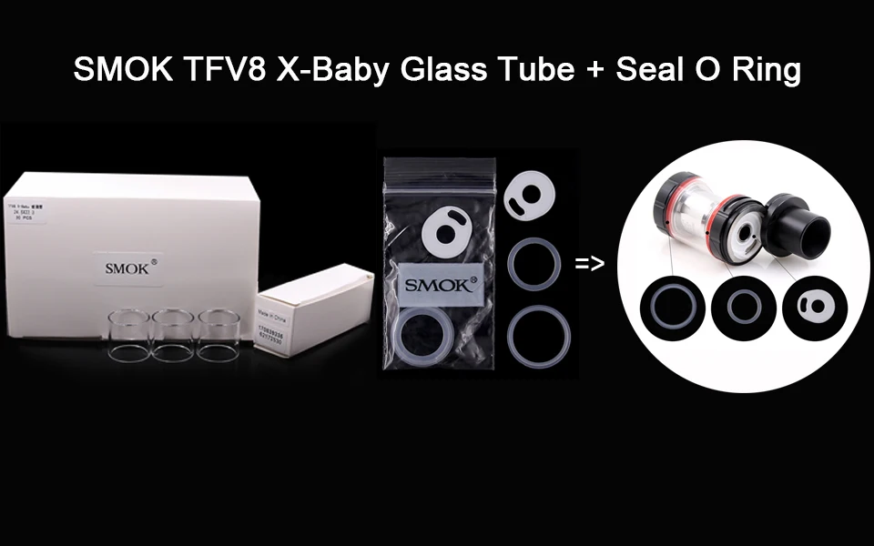 tfv8 x-baby glass tube + o ring 