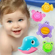 5pcs/Set Animal Bath Toy Kids Whale Stacking Cup Early Education Baby Shower Water Toy in Bathroom Tortoise Crab Fish Frog D54